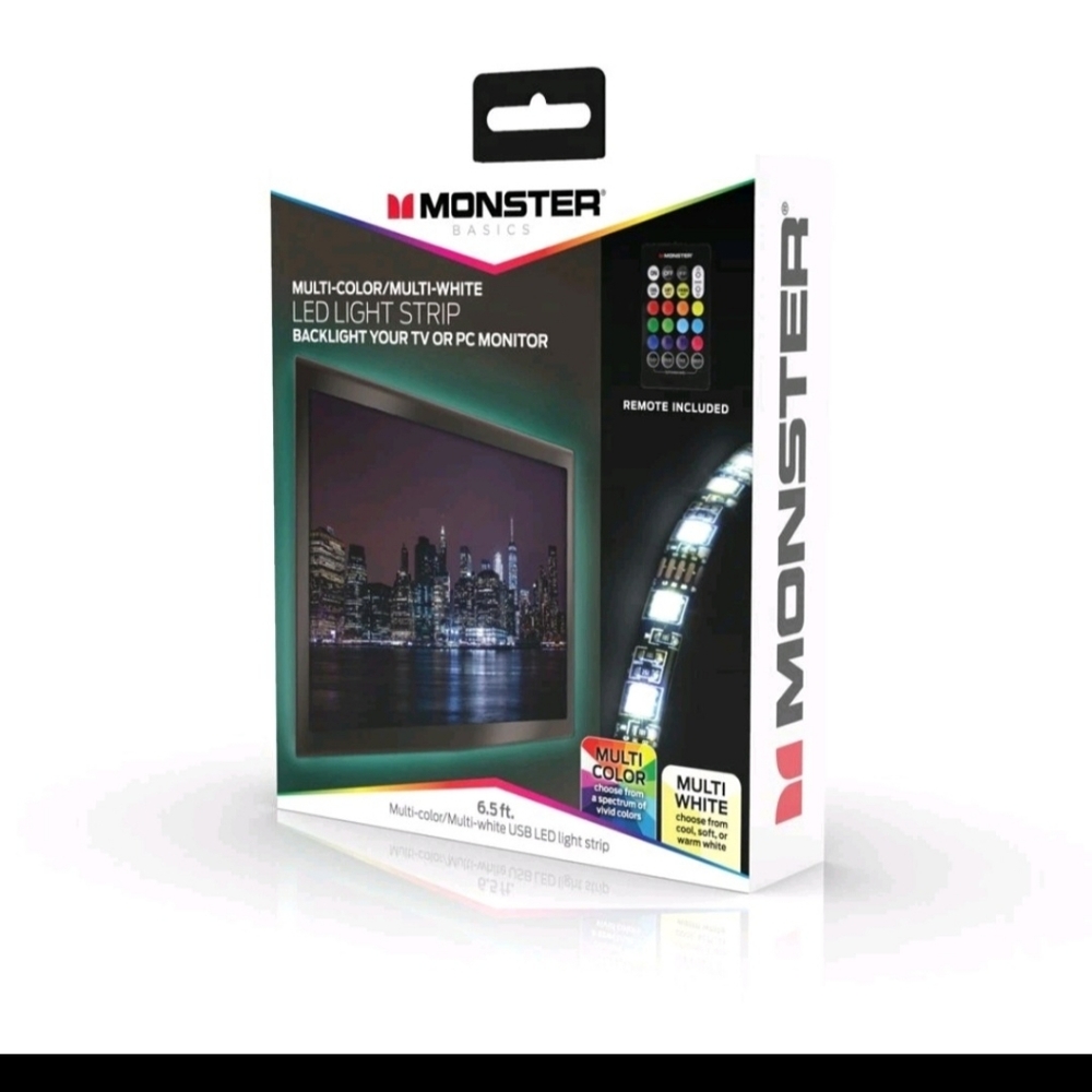 New Monster Multi-Color Multi-White LED Light Strip with Remote (MLB7-1027-BLK) - Picture 10 of 16